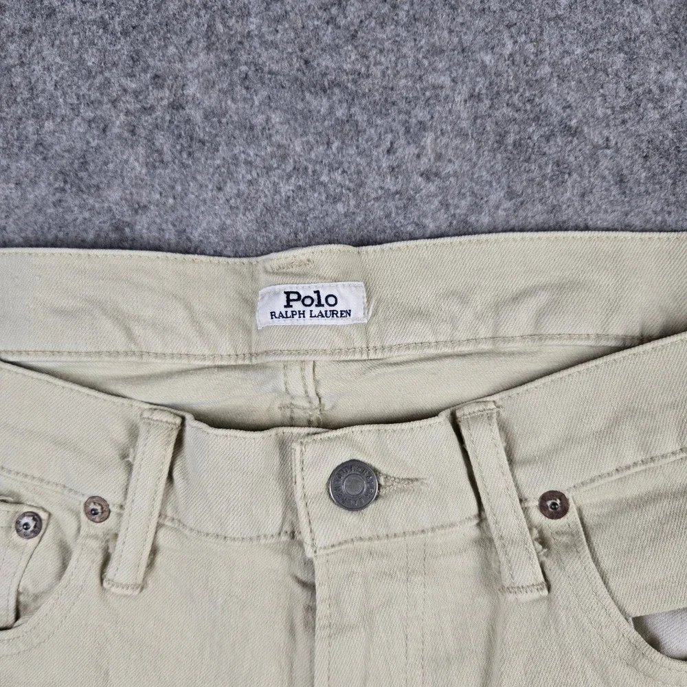 Polo Ralph Lauren Classic Fit Jeans Mens 34x32 Tan Khaki Denim Cotton Stretch